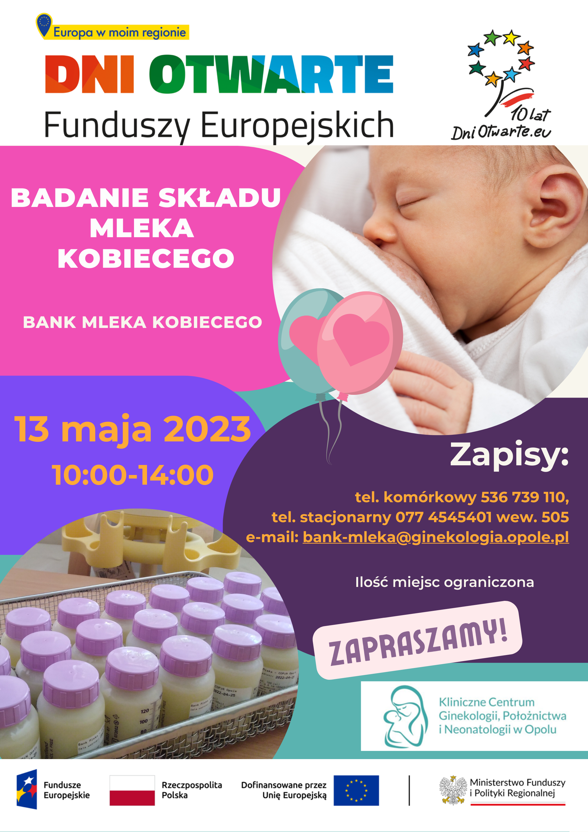 Read more about the article Już 13 maja  2023 r. – DZIEŃ OTWARTY – Bank Mleka Kobiecego zaprasza!